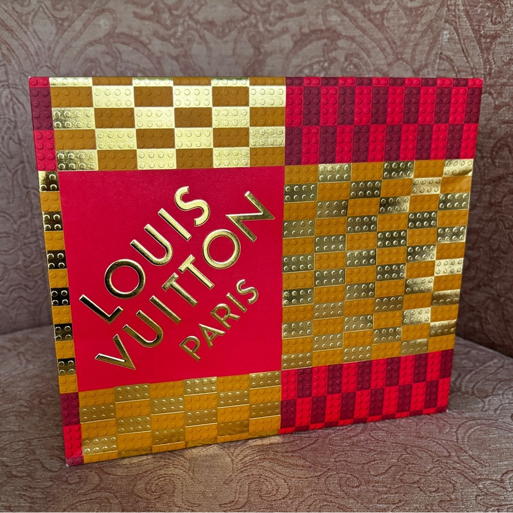 Louis Vuitton Red and Gold Holiday Shopping Bag